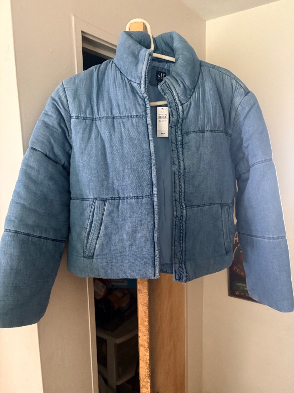 Kids Gap Denim Bomber Puffer jacket